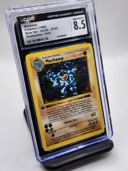 Machamp - Pokemon Base Set 1st Edition Shadowless Holo 8/102, NM/Mint+ (CGC 8.5) - Image 1