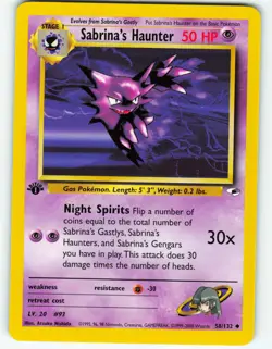 Sabrina's Haunter - 1st Edition - 58/132 Gym Heroes - Pokemon TCG - 2000 - Image 1