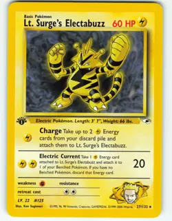 Lt. Surge's Electabuzz - 1st Edition - 27/132 Gym Heroes - Pokemon TCG - 2000 - Image 1