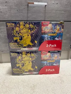 (2 BOXES) Pokemon Surging Sparks ETB + Booster Bundle Costco 2-pack - SEALED! - Image 1