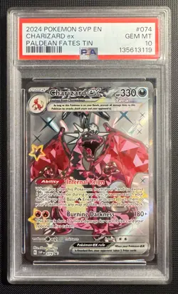 2024 POKEMON SVP EN-SV BLACK STAR PROMO PALDEAN FATES CHARIZARD EX PSA 10 - Image 1