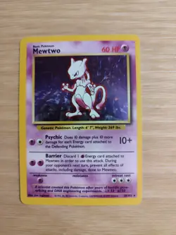 Pokemon TCG Mewtwo 10/102 – 1st Edition unlimited Holo – Vintage WOTC Base Set - Image 1