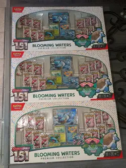 3 x Pokemon 151 Blooming Waters Premium Collection Lot NIB Sealed - Image 1
