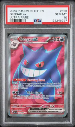 2024 Pokemon Temporal Forces TEF EN Gengar EX Ultra Rare #193 PSA 10 Gem Mint - Image 1