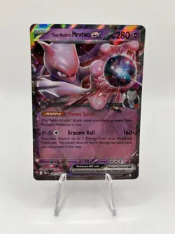 Team Rocket's Mewtwo ex Destined Rivals Ultra Rare Pokemon TCG 081/182 S&V - Image 1