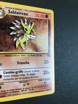 Pokemon [FRENCH] Sandslash/Sablaireau 41/62 1st Edition Fossil Set 2000 NM - Image 2