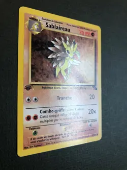 Pokemon [FRENCH] Sandslash/Sablaireau 41/62 1st Edition Fossil Set 2000 NM - Image 3