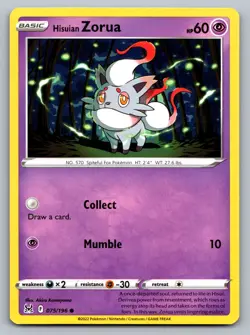 Pokemon TCG SWSH11: Lost Origin Hisuian Zorua 075/196 - Image 1