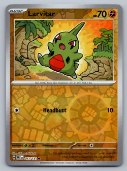 Pokemon TCG SV: Prismatic Evolutions Larvitar 047/131 Reverse Holo - Image 1