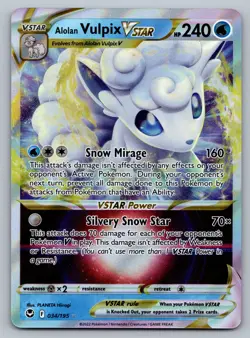 Pokemon TCG SWSH12: Silver Tempest Alolan Vulpix VSTAR 034/195 - Image 1