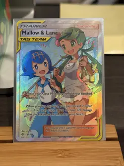 Pokemon Mallow & Lana TAG TEAM Full Art Trainer Sm-Cosmic Eclipse Ultra Rare 23… - Image 1