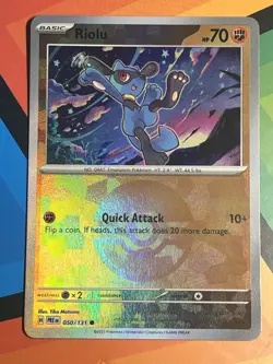 Pokemon TCG Riolu (Poke Ball Pattern) 050/131 Sv: Prismatic Evolutions Holo NM - Image 1