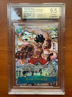 MANGA ALT ART GEAR 4 MONKEY D. LUFFY One Piece 2025 OP11 Japanese #118 BGS 9.5 - Image 1