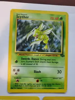 Scyther Jolteon Flareon Jungle Base Set Pokemon Card Base Fossil WOTC - Image 2