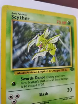 Scyther Jolteon Flareon Jungle Base Set Pokemon Card Base Fossil WOTC - Image 3