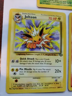 Scyther Jolteon Flareon Jungle Base Set Pokemon Card Base Fossil WOTC - Image 5
