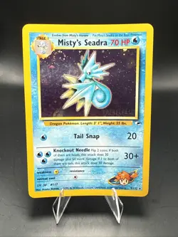 Pokemon TCG Misty's Seadra Holo Rare Gym Heroes Prerelease 9/132 B - Image 1