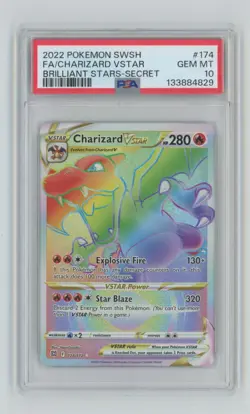 2022 Pokemon SWSH Brilliant Stars Secret PSA 10 Charizard VSTAR #174 PSA 10 - Image 1