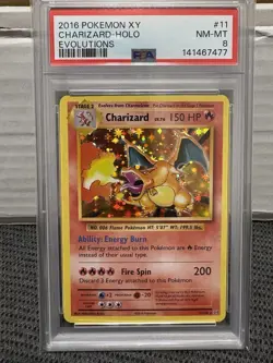 Charizard 11/108 Evolutions Holo XY 2016 Pokemon PSA 8 - Image 1