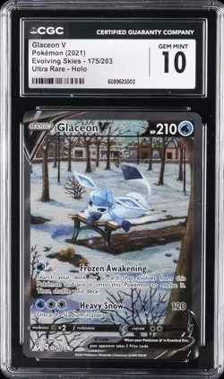 2021 POKEMON EVOLVING SKIES ULTRA RARE #175 GLACEON CGC 10 GEM MINT - Image 1