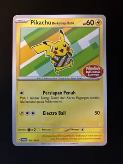 NM - Pokemon Pikachu Berkemeja Batik 101/SV-P Indonesia Journey Promo - Image 1