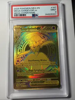 2025 Pokemon Mega Evolutions Mega Gardevoir EX Mega Hyper Rare #187 PSA 9 MINT - Image 1