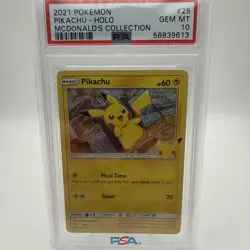 2021 POKEMON MCDONALD’S COLLECTION 25TH ANIV PIKACHU HOLO GEM MINT PSA 10 - Image 1