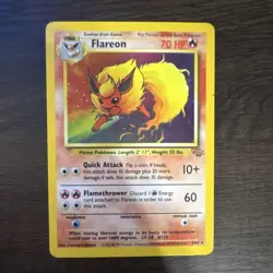 Pokemon Flareon Jungle Holo Rare 3/64 70 HP Stage 1 Quick Attack Flamethrower - Image 1