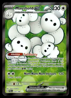 Maushold ex #233/182 - Ultra Rare - Pokemon Paradox Rift - NM - Image 1
