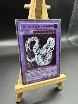 Yu-Gi-Oh! Cyber Twin Dragon CRV-EN035 Ultimate Rare 1st Edition LP/MP Condition - Image 2