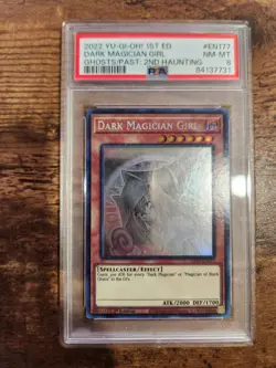 YUGIOH! PSA 8 2022 Dark Magician Girl GFP2-EN177 Ghost Rare 1st Edition - Image 1
