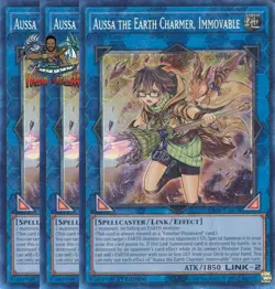 Yugioh! 3x Aussa the Earth Charmer, Immovable RA04-EN078 Collector's Rare NM - Image 1