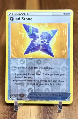 Quad Stone 163/195 Reverse Holo Silver Tempest Trainer Item Pokemon Card NM - Image 1