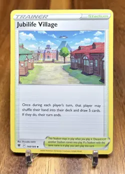 Jubilife Village 148/189 Non Holo Astral Radiance Trainer Pokemon Card NM - Image 1