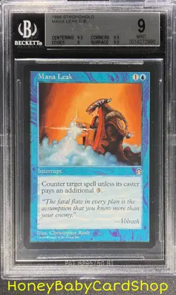 MTG Stronghold 1998 Mana Leak BGS 9.0 MINT Silver Age Iconic Staple - Image 1