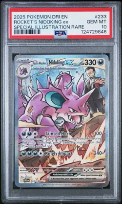 PSA 10 Team Rocket’s Nidoking 233/182 Special Illustration Rare Pokemon English - Image 1