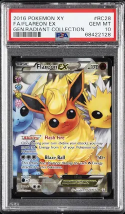 2016 POKEMON XY GENERATIONS RADIANT COLL #RC28 FULL ART/FLAREON EX PSA 10 - Image 1