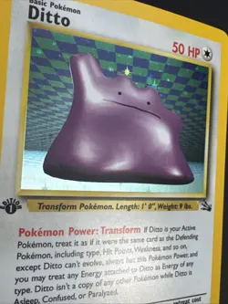 Ditto 3/62 Fossil Unlimited Holo First Edition 1999 Vintage Pokemon TCG NM - Image 4
