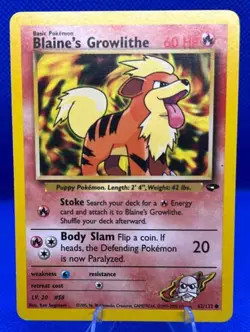2000 Pokemon Gym Challenge Blaine's Growlithe #62/132 - Image 1