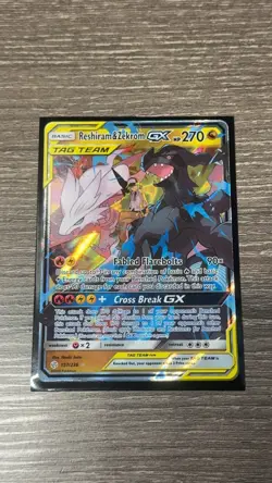 Pokemon TCG Reshiram & Zekrom GX 157/236 Cosmic Eclipse Sun and Moon Tag Team - Image 1
