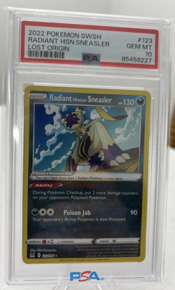 Pokemon Lost Origin Radiant Hisuian Sneasler 123/196 PSA 10 - Image 1