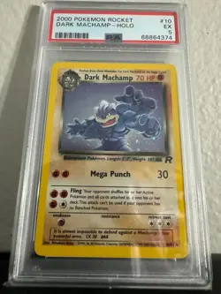 2000 Pokemon Rocket 10 Dark Machamp-Holo PSA5 - Image 1