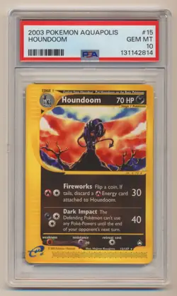 PSA 10 Pokemon Aquapolis Rare Houndoom 15/147 GEM MINT Condition!! - Image 1