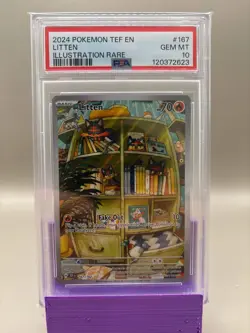 PSA 10 GEM Mint - Litten #167 Pokemon Temporal Forces, Graded - Image 1