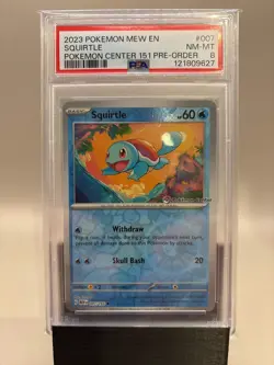 PSA 8 Near Mint/Mint - Squirtle #007 Pokemon Center 151 Pre Order Stamped Promo, - Image 1