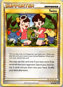 Twins 89/102 Uncommon HGSS Triumphant Pokemon Lightly Played - Image 1