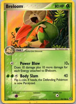 Breloom 22/106 Uncommon Emerald Pokemon Moderately Played - Image 1