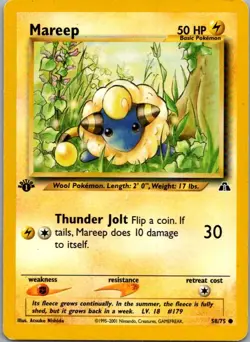 Mareep 58/75 Common Neo Discovery Pokemon 1st Ed Moderately Played - Image 1