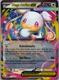 Mega Audino ex 172/217 Double Rare ME: Ascended Heroes Pokemon Lightly Played - Image 1