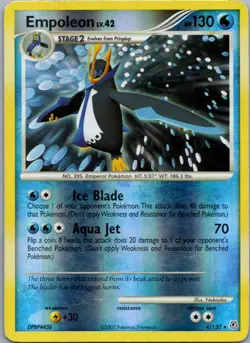 Empoleon 4/130 Holo Rare Diamond & Pearl Pokemon Reverse Holo Moderately Played - Image 1